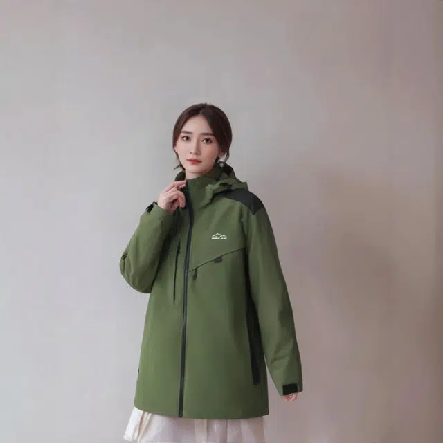 雅鹿 都市机能纯色保暖宽松休闲百搭连帽加厚防风羽绒服 男女同款