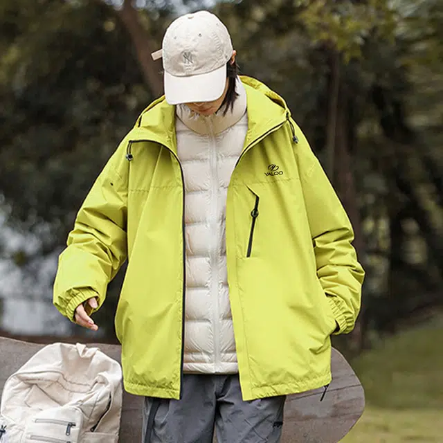 雅鹿  山系户外登山三合一内胆城市通勤简约纯色宽松休闲连帽  防水防风保暖防寒冲锋衣 男女同款