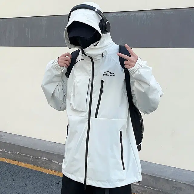 雅鹿  山系系列 机能登山徒步防风防水透气保暖抓绒内胆可拆卸三合一连帽耐磨 冲锋衣 男女同款