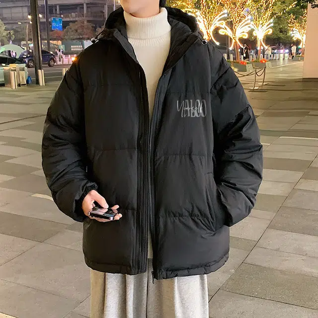 雅鹿 美式简约纯色加厚潮流时尚保暖御寒连帽羽绒服 男女同款