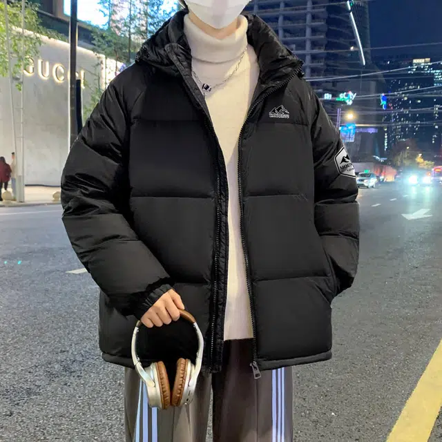 雅鹿 高蓬松暖绒系列加厚保暖基础款户外防风抗寒舒适柔软防钻绒连帽面包羽绒服 男女同款