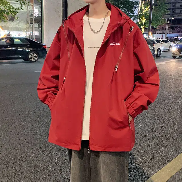 雅鹿  韩风户外穿搭机能街头宽松休闲基础纯色连帽  防水防风防泼水防雨其他冲锋衣 男女同款