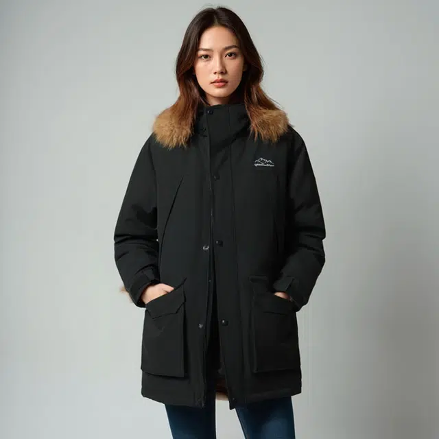 雅鹿 简约舒适百搭宽松休闲学院风连帽拉链保暖羽绒服 男女同款