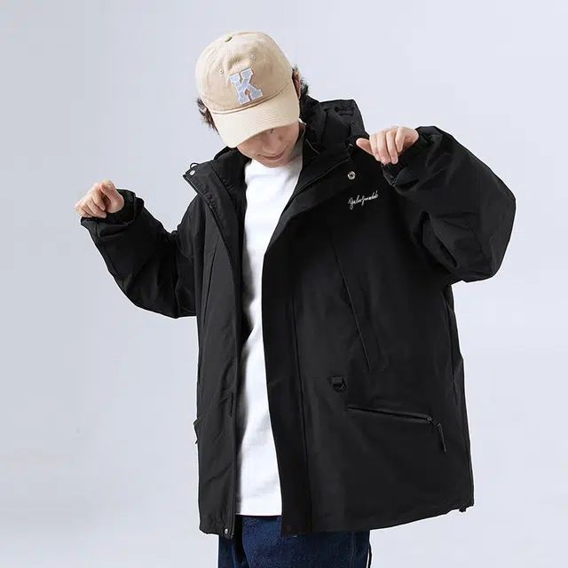 雅鹿  时尚运动户外三合一运动基础加绒加厚保暖宽松休闲  防水防风防雨其他冲锋衣 男女同款