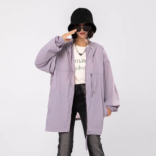 犸凯奴 防紫外线连帽拉链百搭透气防晒服 男女同款