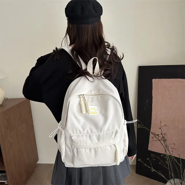 如意士 学院风可爱笑脸初高中上课 牛津布 双肩包 男女同款情侣款 多色