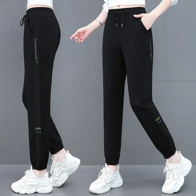 缪斯的诱惑 时尚简约纯色束脚设计保暖舒适轻便透气修身高腰显高柔软亲肤轻盈柔顺面料百搭长裤休闲裤 女款