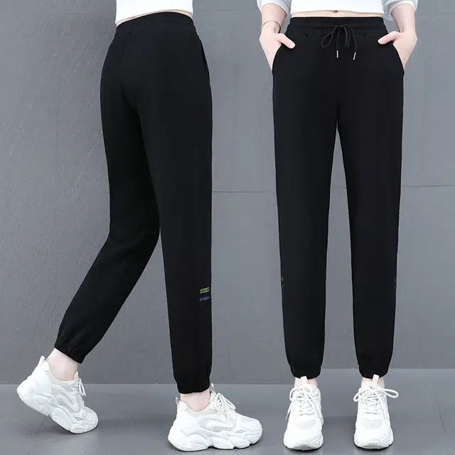 缪斯的诱惑 时尚简约纯色束脚设计保暖舒适轻便透气修身高腰显高柔软亲肤轻盈柔顺面料百搭长裤休闲裤 女款