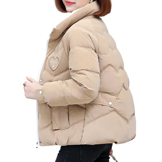 缪斯的诱惑 秋冬拉链开衫立领防风连帽百搭减龄设计休闲时尚加厚保暖舒适宽松外套棉衣棉服 女款