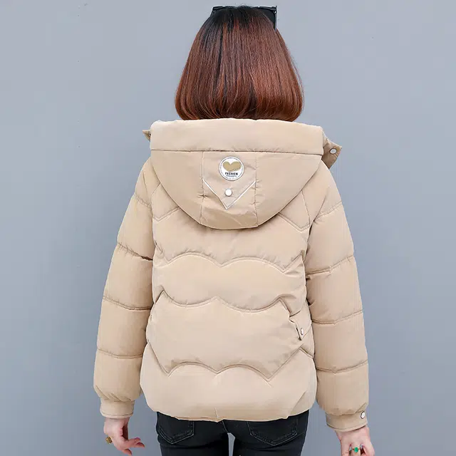 缪斯的诱惑 秋冬拉链开衫立领防风连帽百搭减龄设计休闲时尚加厚保暖舒适宽松外套棉衣棉服 女款