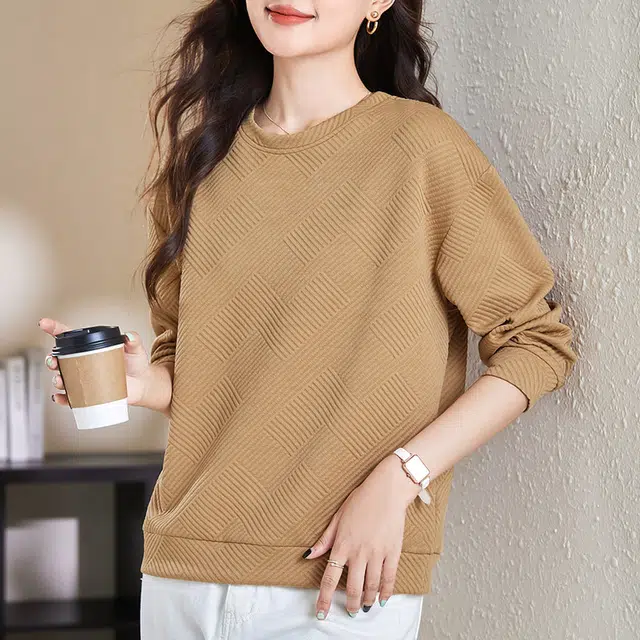 缪斯的诱惑 美式复古基础款高街纯色简约多巴胺时尚潮流百搭亲肤舒适打底衫宽松显瘦休闲户外春秋通勤落肩长袖圆领套头卫衣 女款