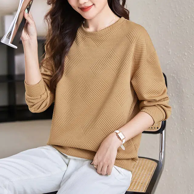 缪斯的诱惑 美式复古基础款高街纯色简约多巴胺时尚潮流百搭亲肤舒适打底衫宽松显瘦休闲户外春秋通勤落肩长袖圆领套头卫衣 女款