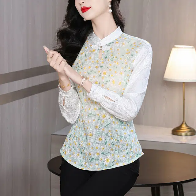 缪斯的诱惑 时尚复古简约盘扣设计优雅气质柔软亲肤轻盈透气修身显瘦柔顺舒适百搭精致上衣卫衣 女款