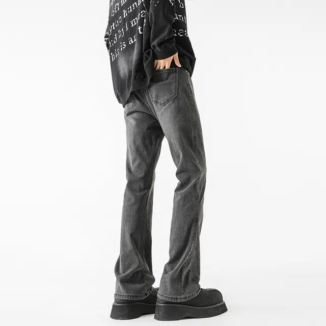 巴塞罗那足球俱乐部 美式复古微喇弹力百搭长裤牛仔裤 男女同款