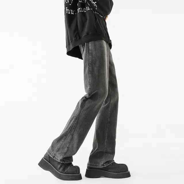 巴塞罗那足球俱乐部 美式复古微喇弹力百搭长裤牛仔裤 男女同款