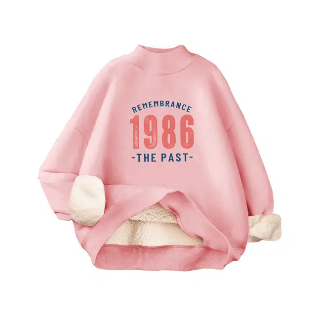 米子旗 冬季半高领卡通动漫常规长袖通勤套头卫衣 女款