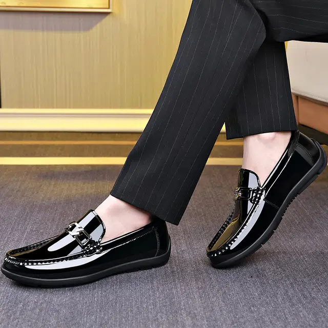 二层牛皮 舒适耐磨软底百搭 豆豆鞋 男款 经典黑色