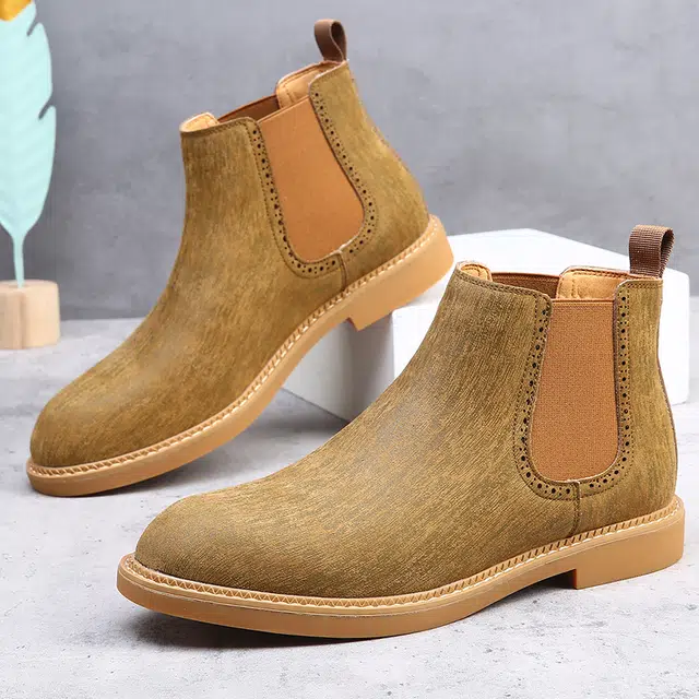 牛反绒 复古英伦风舒适百搭厚底切尔西靴 都市通勤旅游驾车 短筒 马丁靴 男款