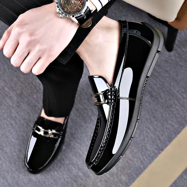 二层牛皮 舒适耐磨软底百搭 豆豆鞋 男款 经典黑色