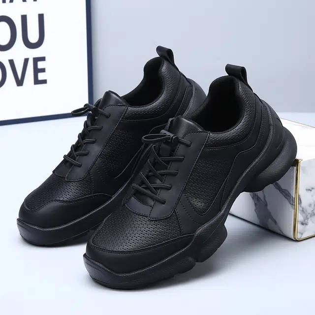 牛皮 健步舒适户外商务运动日常通勤经典百搭 低帮 生活休闲鞋 男款 黑色