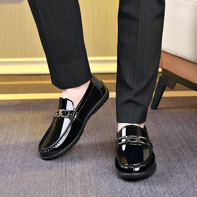 二层牛皮 舒适耐磨软底百搭 豆豆鞋 男款 经典黑色