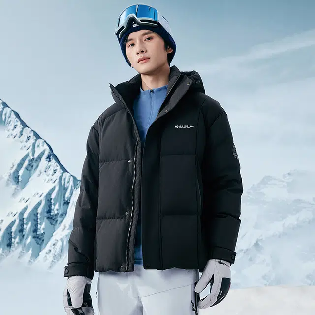 鸭鸭 时尚韩版冬季连帽保暖舒适高质量百搭潮流纯色简约羽绒服 男女同款