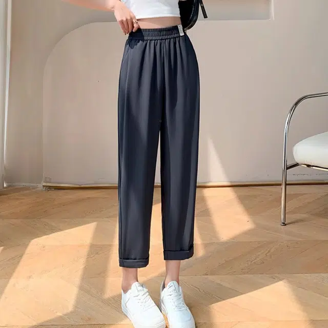 雅羊人 宽松舒适简约休闲裤 女款 深灰