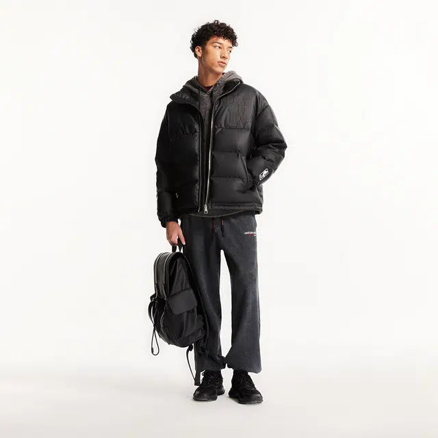 Jack Jones x NBA Chicago Bulls Black Puffer Jacket