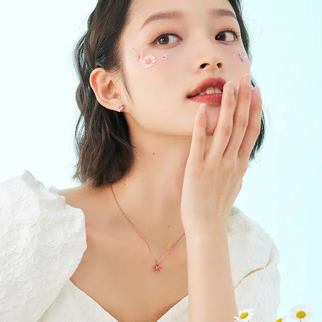 翡宇 【婉转桃花】三生三世十里桃花 新中式国潮小众锁骨链#好运 合金 项链 女款