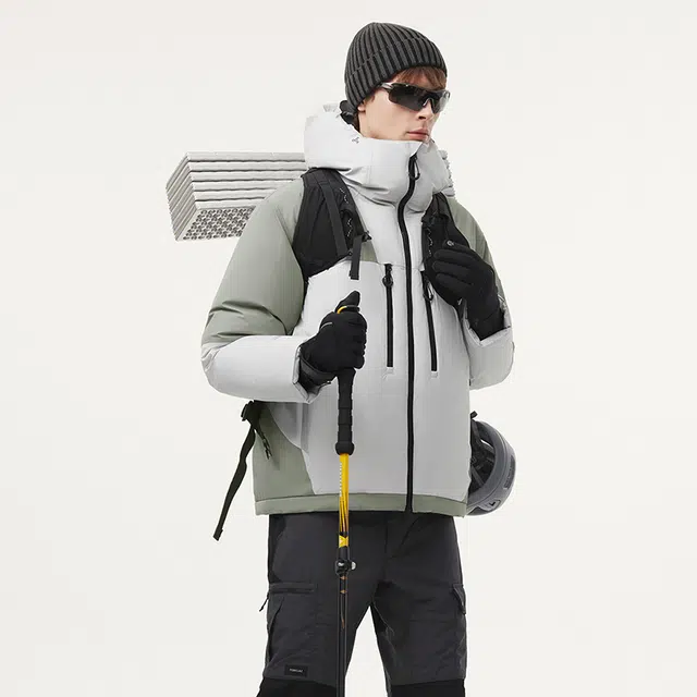坦博尔 高性能极寒全天候户外滑雪连帽立领蓄热小火炉防风御寒保暖锁温简约时尚百搭冬季防寒都市通勤运动休闲舒适周全防护羽绒服 男款