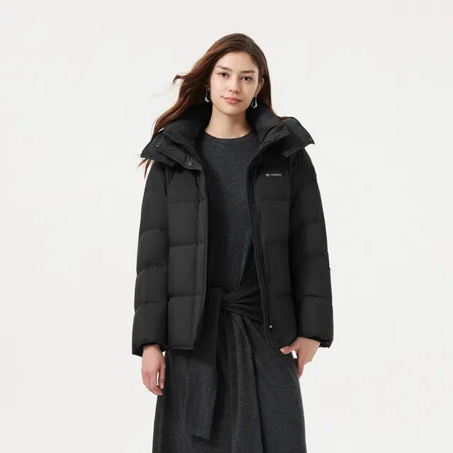 坦博尔 轻薄款面包舒适保暖纯色常规长袖通勤羽绒服 女款