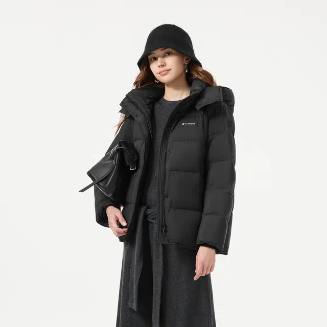 坦博尔 轻薄款面包舒适保暖纯色常规长袖通勤羽绒服 女款