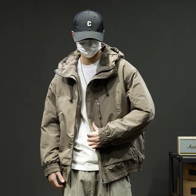 潮人榜 美式复古工装棉衣男冬季宽松大码连帽外套潮牌痞帅运动防风所以棉服 男款