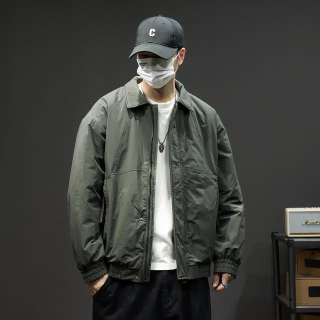 潮人榜 美式复古工装夹克男冬季宽松大码翻领棉衣外套潮牌痞帅上衣棉服 男款