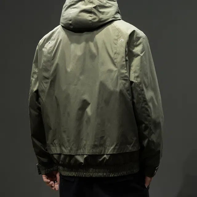 潮人榜 美式复古高领连帽棉衣男秋冬宽松大码户外机能防风工装夹克外套棉服 男款