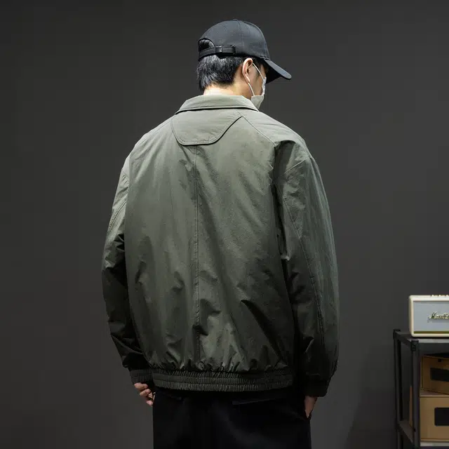 潮人榜 美式复古工装夹克男冬季宽松大码翻领棉衣外套潮牌痞帅上衣棉服 男款