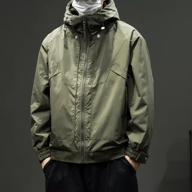 潮人榜 美式复古高领连帽棉衣男秋冬宽松大码户外机能防风工装夹克外套棉服 男款