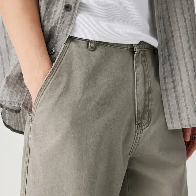 潮人榜 美式复古春秋款直筒拖地裤男士宽松纯棉垂感阔腿简约休闲裤 男女同款