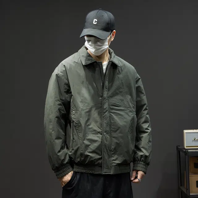 潮人榜 美式复古工装夹克男冬季宽松大码翻领棉衣外套潮牌痞帅上衣棉服 男款