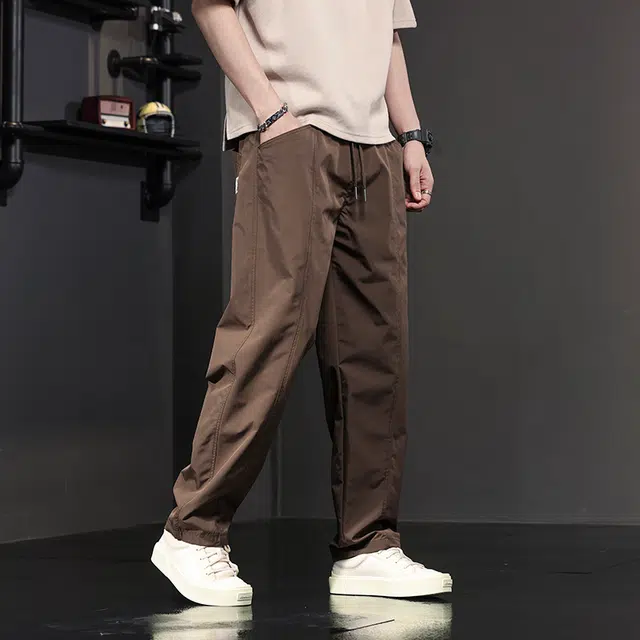 潮人榜 美式拼接防水防污速干裤筒长裤休闲裤 男款