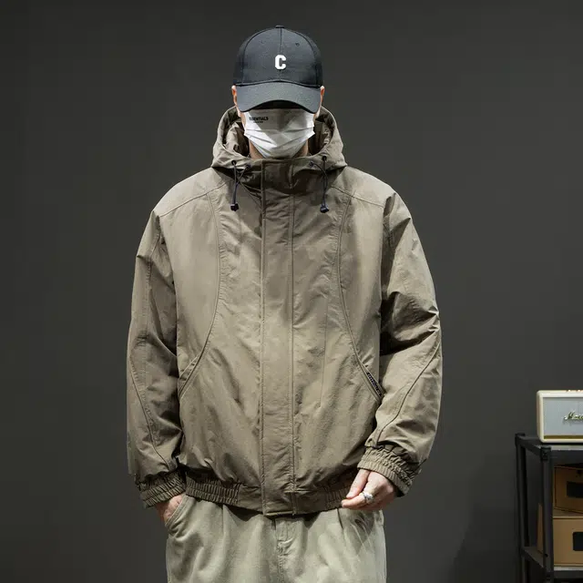 潮人榜 美式复古工装上衣男冬季宽松大码连帽棉衣外套潮牌痞帅户外保暖棉服 男款