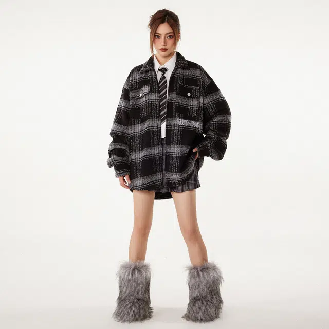 佐贝卡 美式复古重工贴布绣加厚衬衣 女款