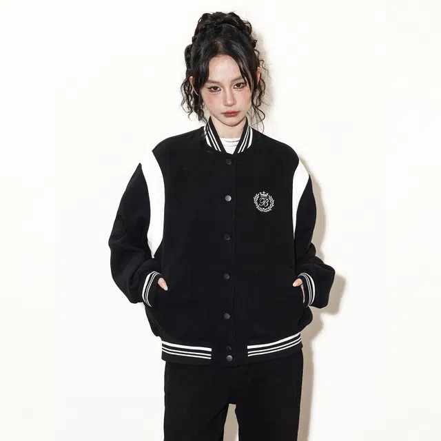 佐贝卡 美式复古加厚休闲学院风棒球服 男女同款