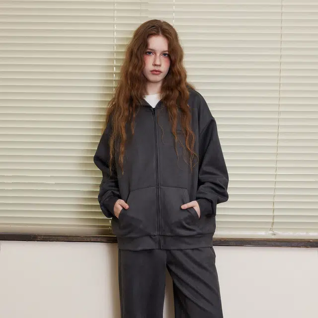 佐贝卡 麂皮休闲美式复古开衫休闲卫衣 男女同款