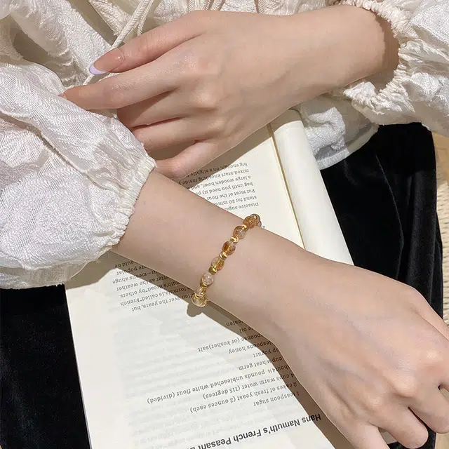 遇点 气质优雅复古小众高级感设计 日常精美礼盒#好运天然 黄水晶 手串 女款