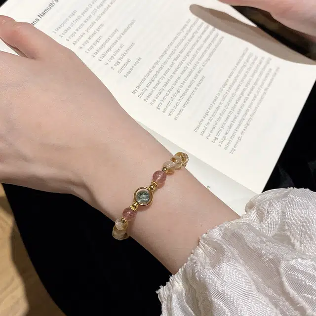 遇点 绿幽灵 #好运气质小众轻奢风精致高级设计感 精美礼盒天然 黄水晶 手串 女款