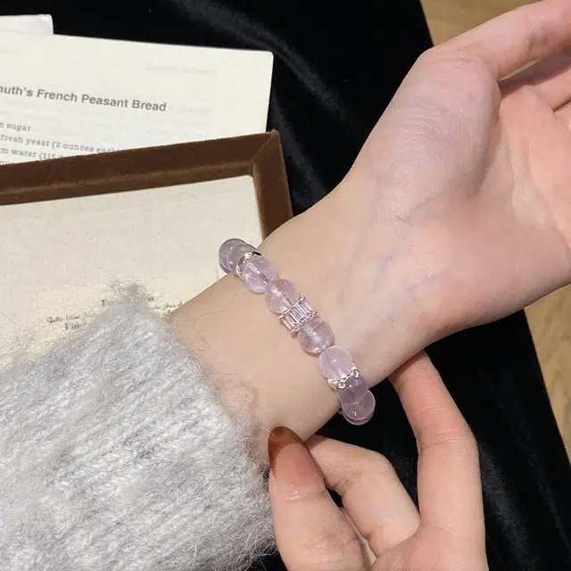遇点 梦幻优雅 #好运气质时髦时尚小众简约手饰 日常天然 紫水晶 手串 女款