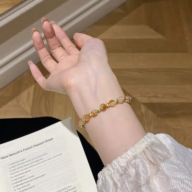 遇点 气质优雅复古小众高级感设计 日常精美礼盒#好运天然 黄水晶 手串 女款