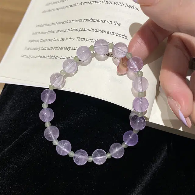 遇点 复古个性手工串珠叠戴 #好运气质简约精致天然 紫水晶 手串 女款