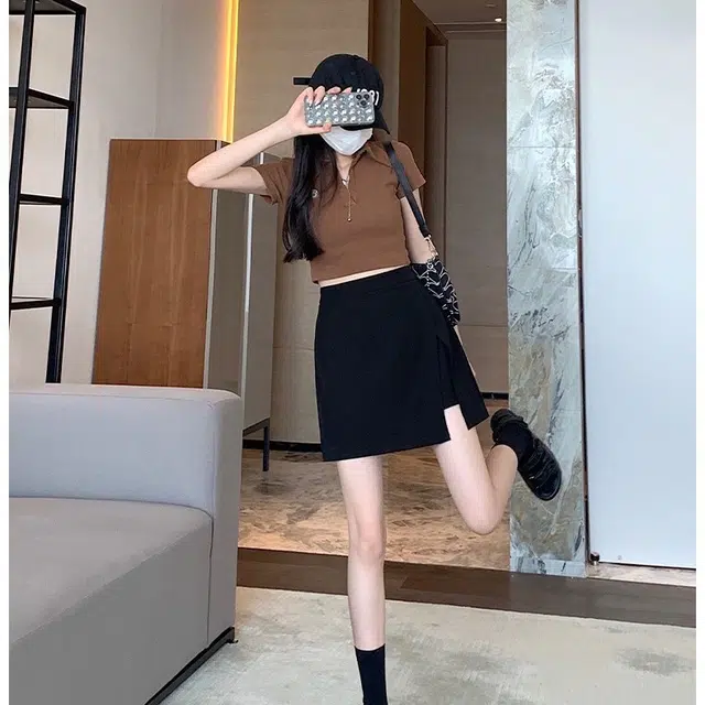 轻迎 高腰舒适百搭休闲短裙 女款